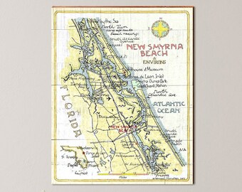 New Smyrna Beach Map Etsy New Smyrna Beach Map Etsy