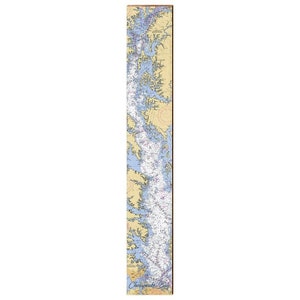 Cartello in legno con mappa di Chesapeake Bay/stampa artistica da parete su vero legno