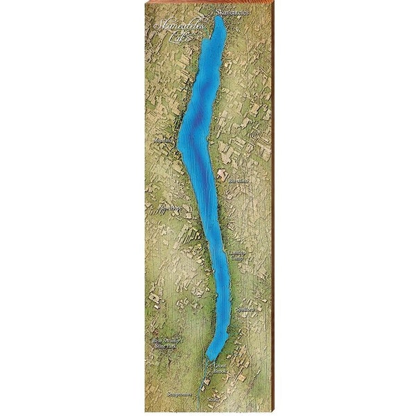 Skaneateles Lake, New York Map Wooden Sign | Wall Art Print on Real Wood