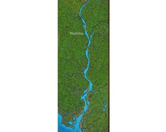 Connecticut river wall art Middletown Connecticut map art CT gifts housewarming gift New England realtor closing gift