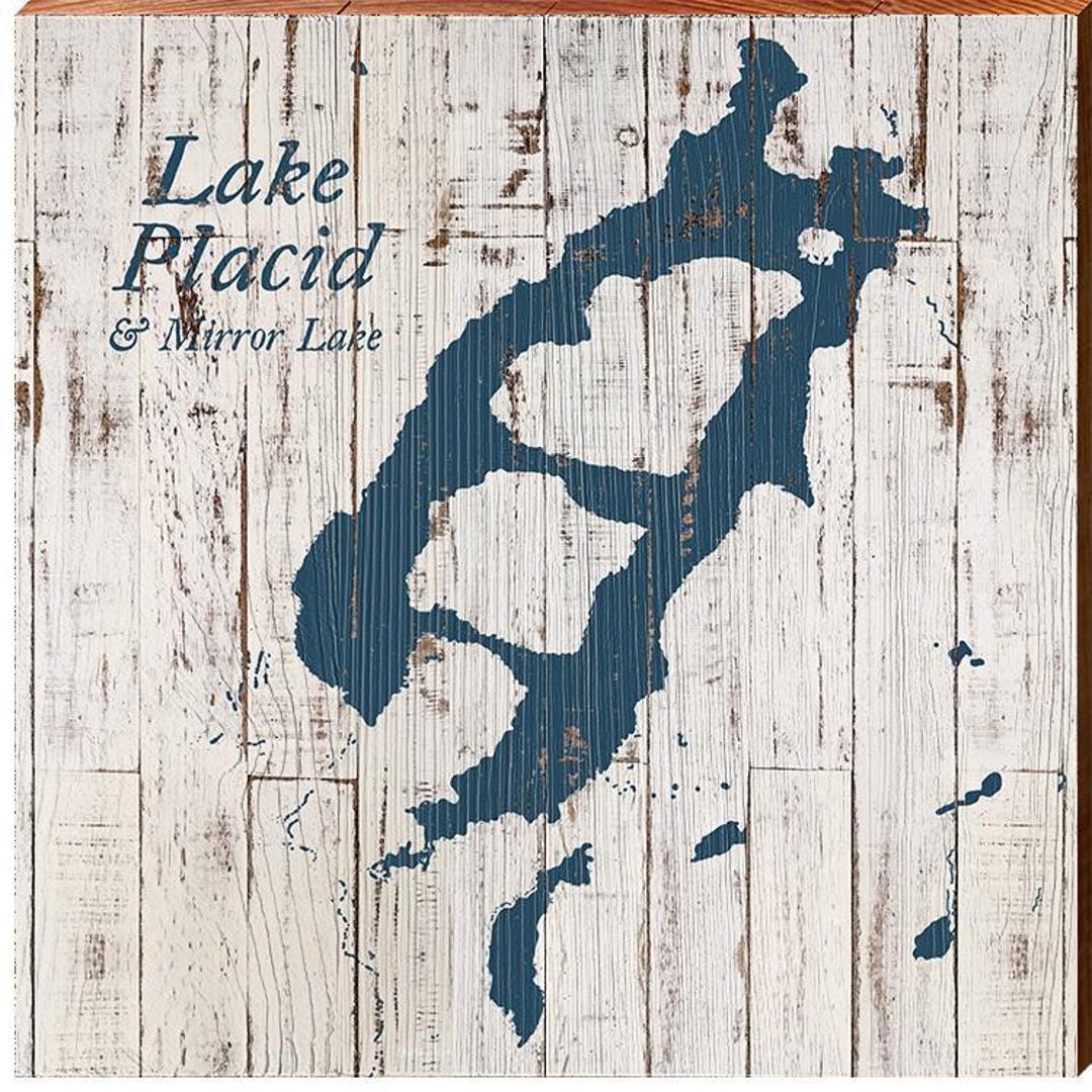 Lake Placid, New York Map | Wall Art Print on Real Wood - Etsy