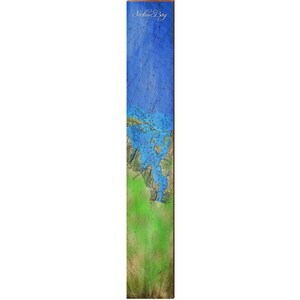 Sodus Bay Map Kunstdruck auf echtem Holz