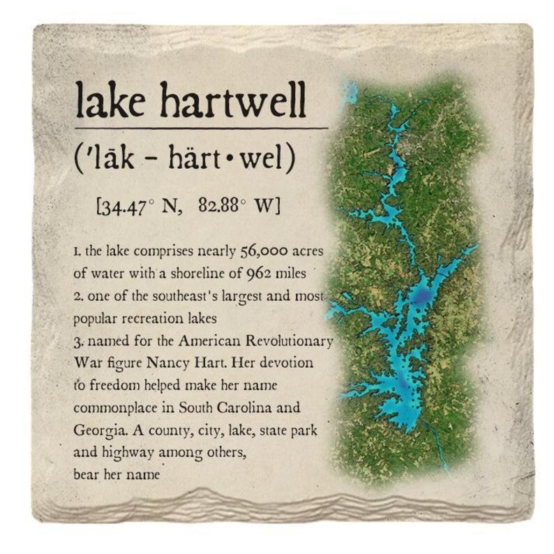 Lake Hartwell South Carolina Definition drink Coaster Set Etsy