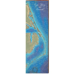 Cape Henry, Virginia to Ocracoke, North Carolina Map Wooden Sign | Wall Art Print on Real Wood