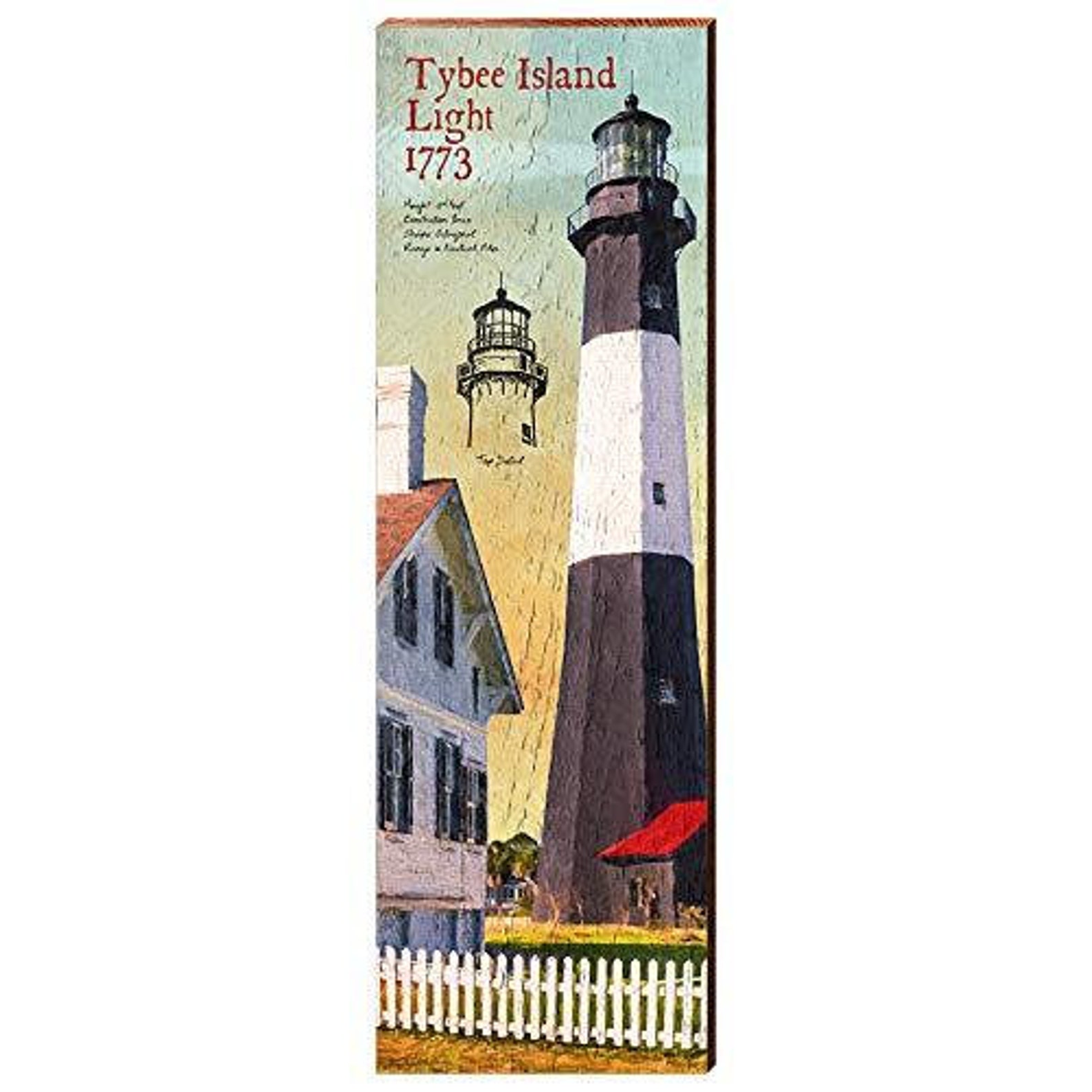 Tybee Island Lighthouse Home Decor Art Print On Real Wood Etsy