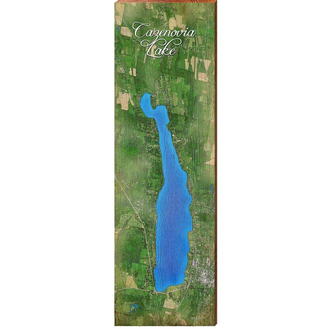 Cazenovia Lake Map Home Decor Art Print on Real Wood Etsy