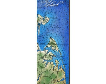 Gwynn's Island Map Home Decor Art Print on Real Wood