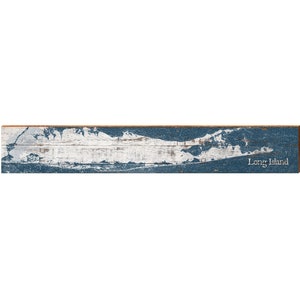 Carte en bois de Long Island, New York | Impression d'art mural sur bois véritable
