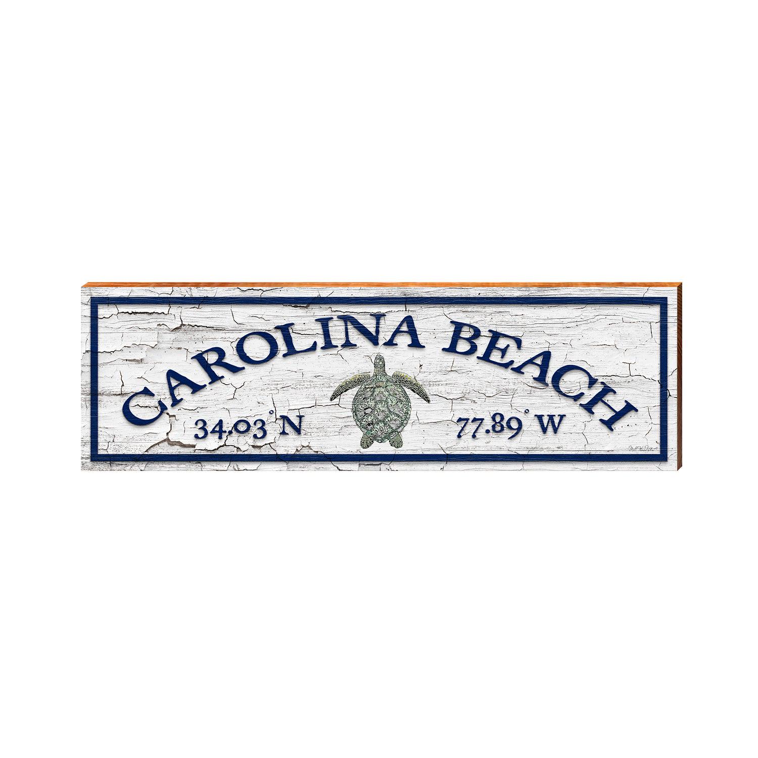 ノースカロライナ州カロライナビーチのネイビーホワイトウミガメの木製