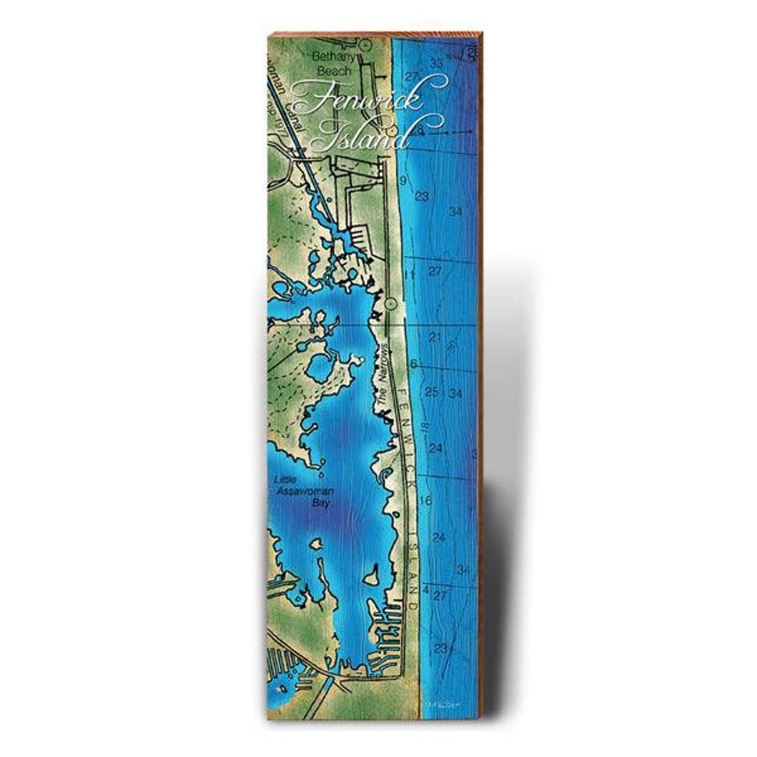 Fenwick Island Delaware Topographical Styled Map Wall Art Etsy