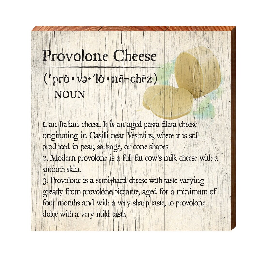 Provolone Cheese Definition Wooden Sign Wall Art Print on Etsy