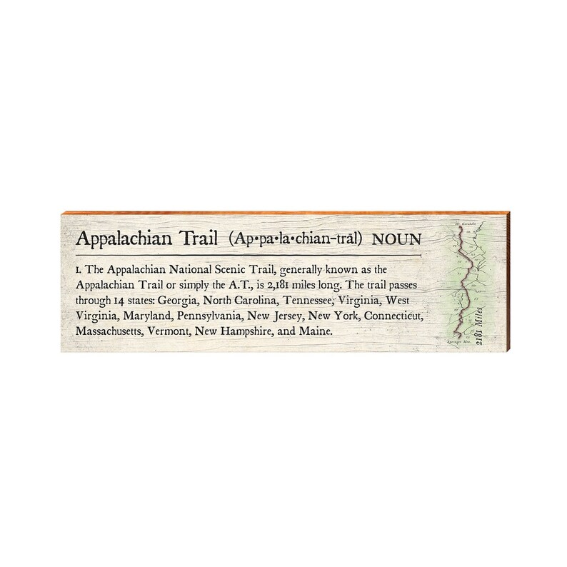 Appalachian Trail Definition Wooden Sign Wall Art Print on Etsy