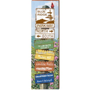 Blue Ridge Parkway Directional | Wall Art Print on Real Wood