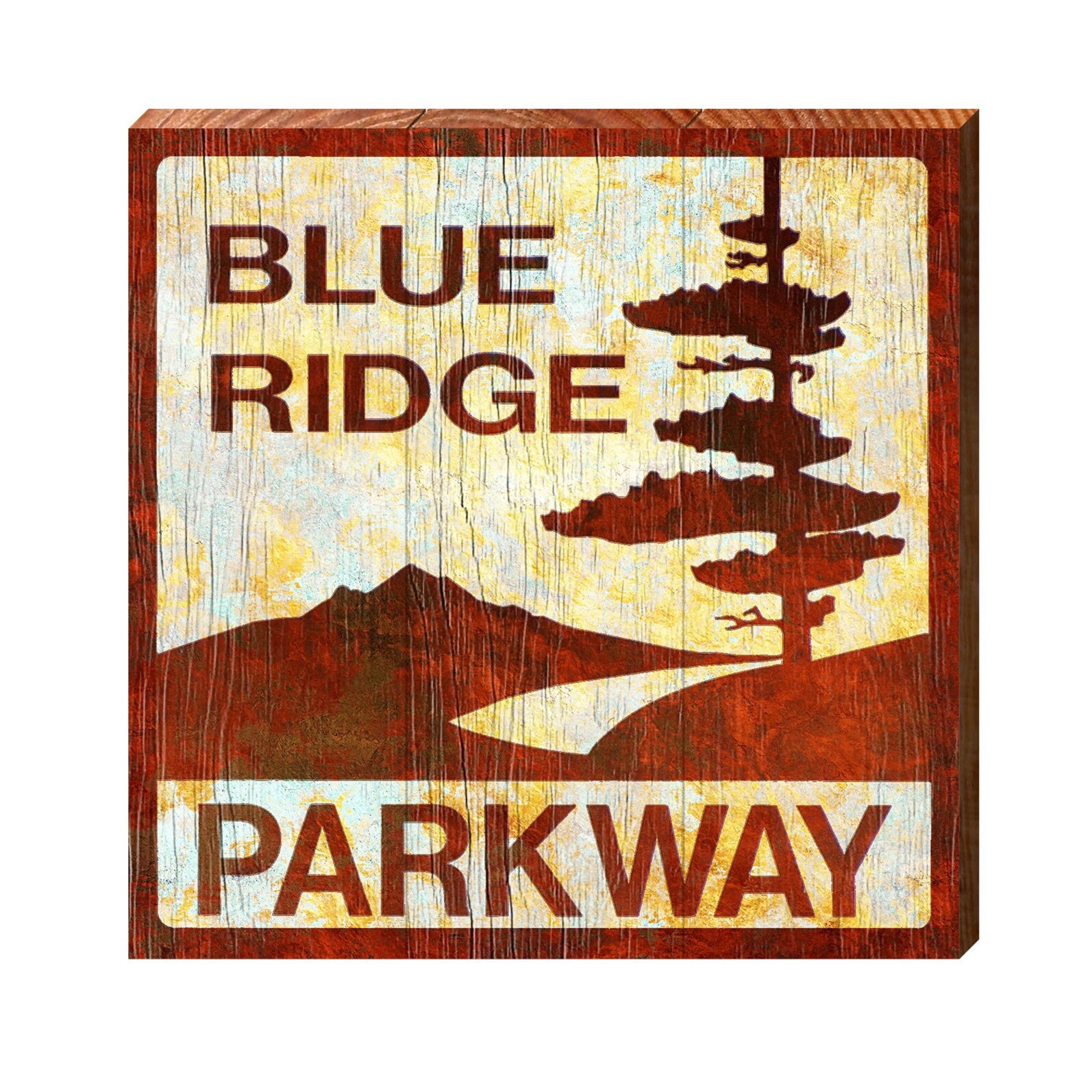Blue Ridge Parkway Wooden Sign Wall Art Print on Real Wood - Etsy