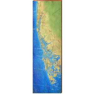 Mapa Marco Island | Wydruk ścienny na prawdziwym drewnie