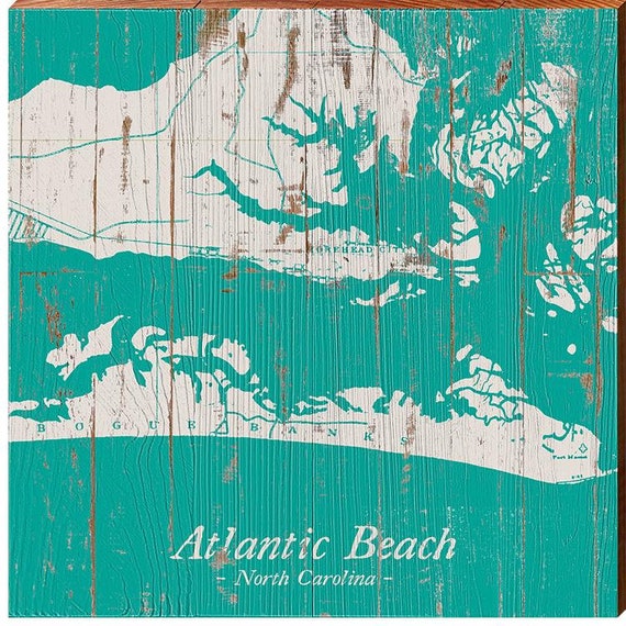Atlantic Beach North Carolina Map Wall Art Print on Real Etsy