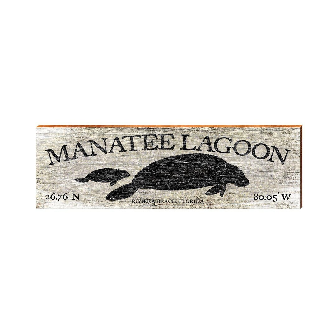 Manatee Lagoon Riviera Beach, Florida Latitude Longitude Wooden Sign