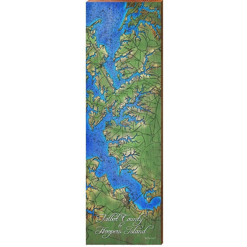 Talbot County to Hoopers Island Map Home Decor Art Print on Etsy