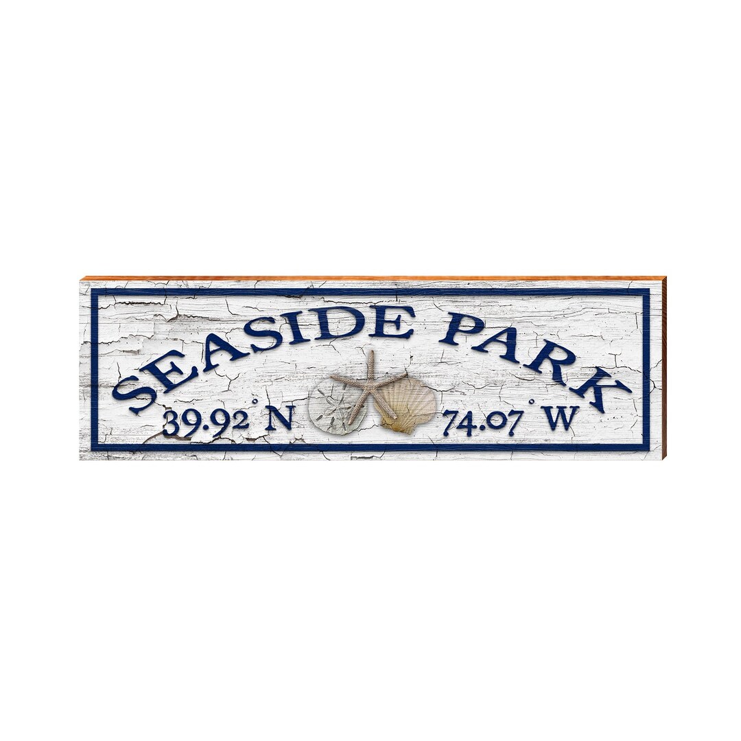 Seaside Park, New Jersey Seashells Wooden Sign Wall Art Print on Real Wood Etsy