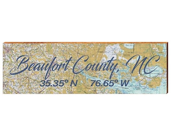 Beaufort County, North Carolina | Wall Art Print on Real Wood