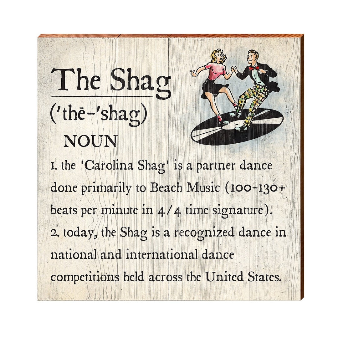 The Shag Dance Definition Wooden Sign Wall Art Print on Real Etsy