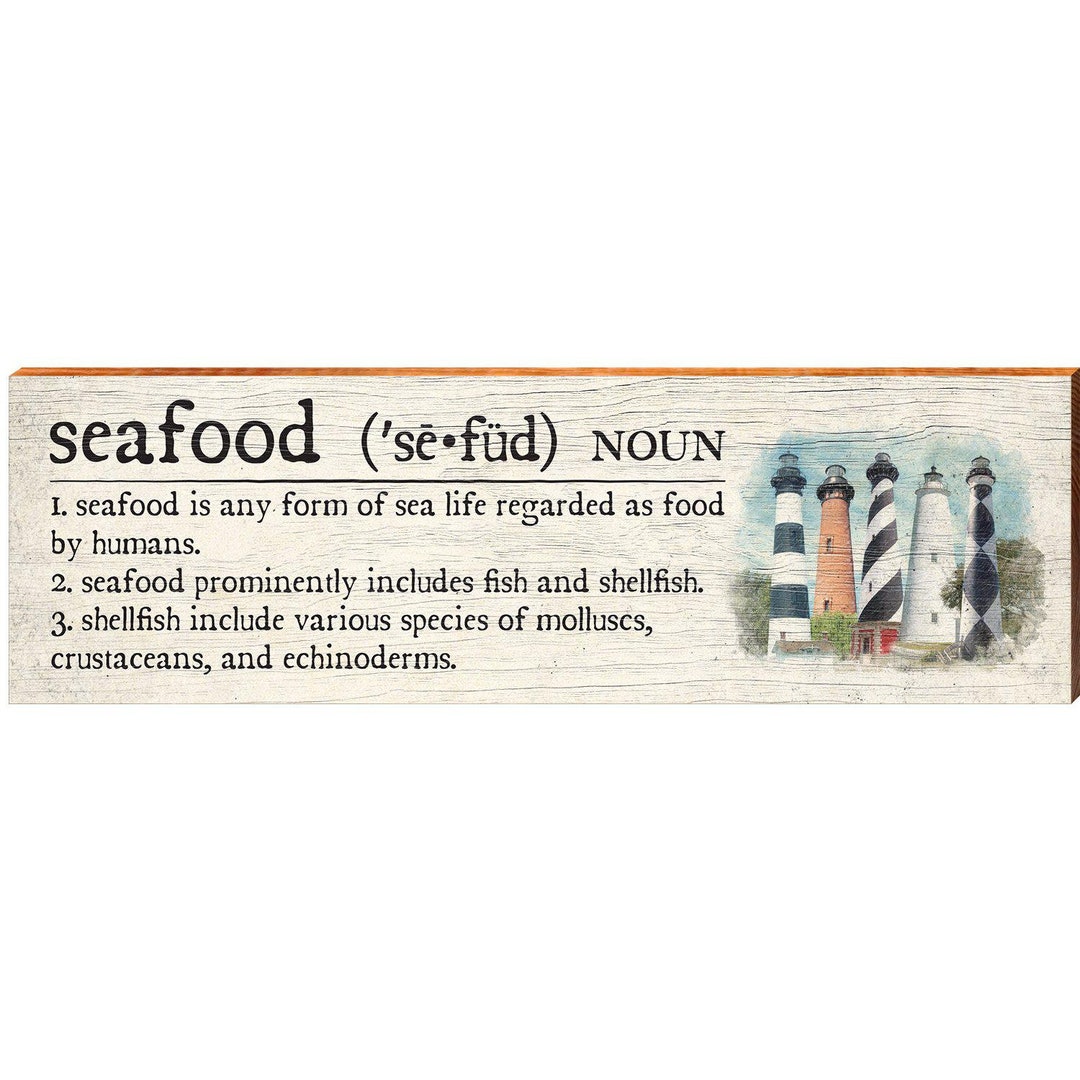 Seafood Definition Wall Art Print on Real Wood Etsy