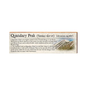 Quandary Peak, Colorado definitie houten bord | Muurkunstafdruk op echt hout