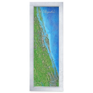 St. Augustine, Florida Map | Real Wood Framed Wall Art