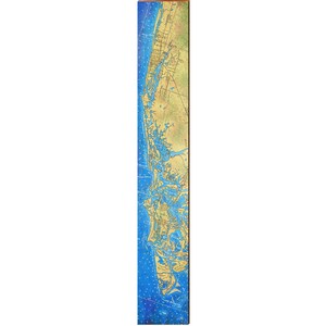 Marco Island, Floryda Topograficzna mapa w dużym stylu ściennym | Sztuka ścienna wydrukowana na prawdziwym drewnie