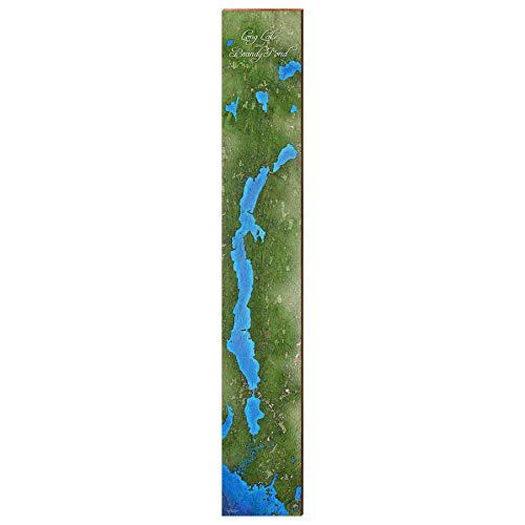 Long Lake, Brandy Pond Map Home Decor Art Print on Real Wood - Etsy