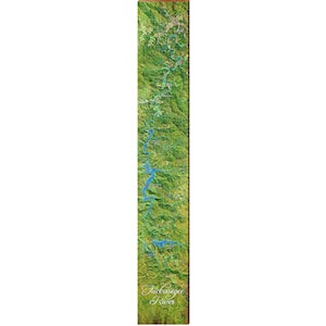 Tuckasegee River Map | Wall Art Print on Real Wood