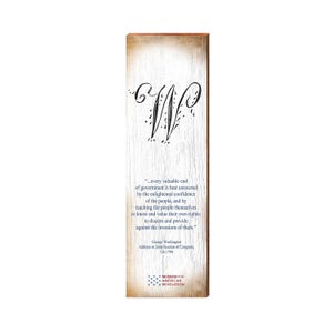 Cita de George Washington / Impresión artística real sobre madera