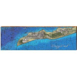 Enseigne en bois : carte de Breezy Point, New York | Impression d'art mural sur bois véritable