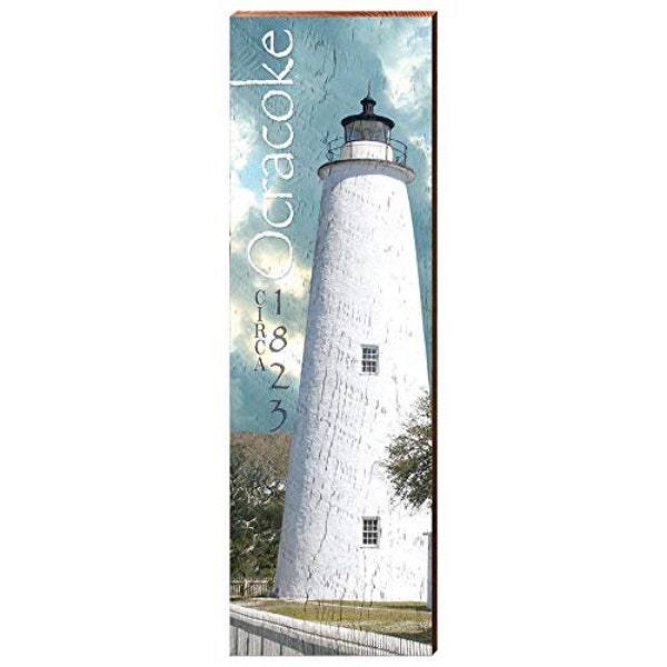 Ocracoke Island Lighthouse, North Carolina Wooden Sign | Wall Art Print on Real Wood