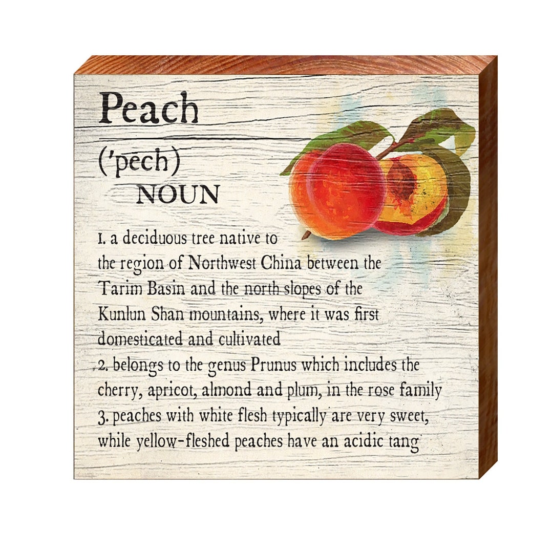 Peach Definition Wooden Sign Wall Art Print on Real Wood Etsy
