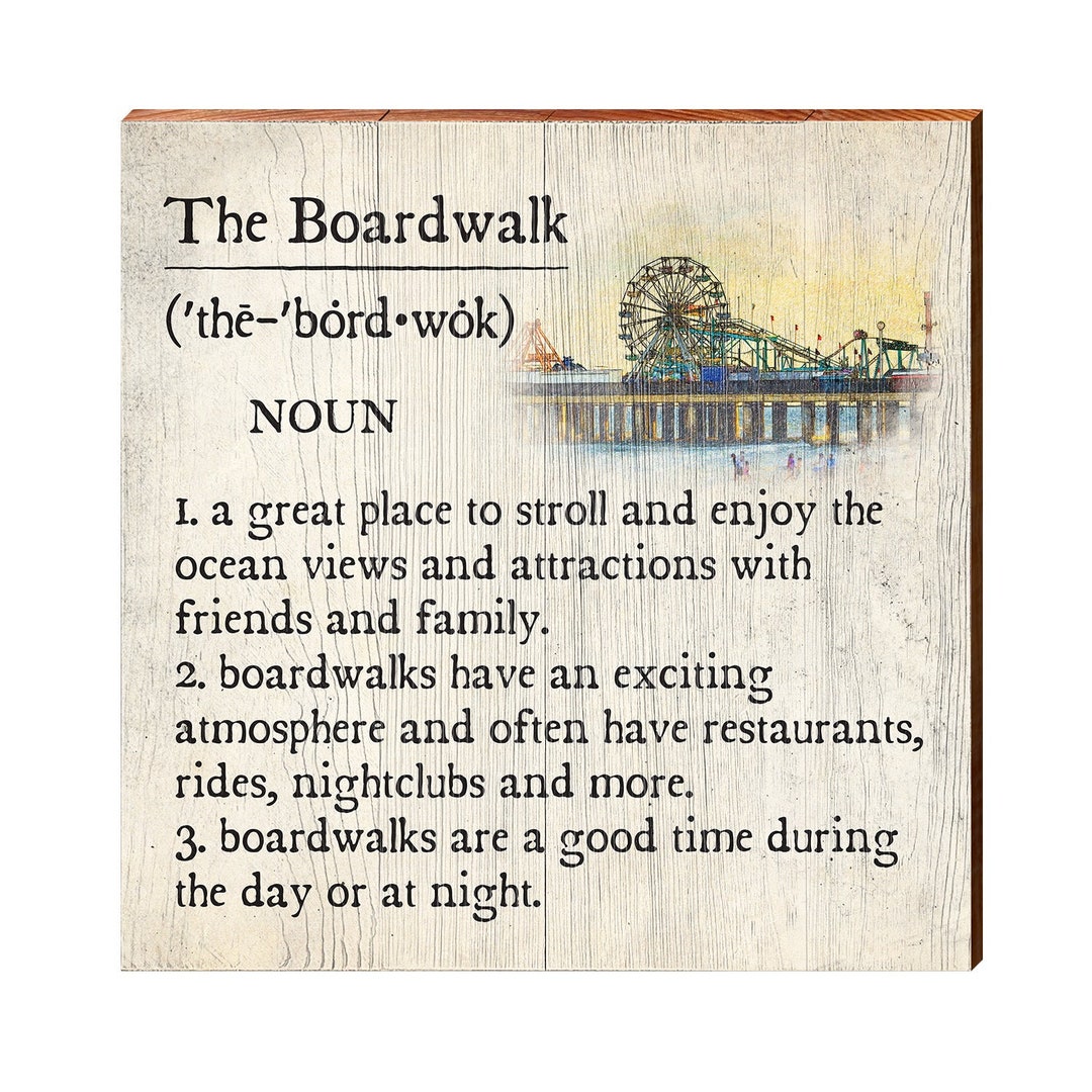 The Boardwalk Definition Wooden Sign Wall Art Print on Real Etsy