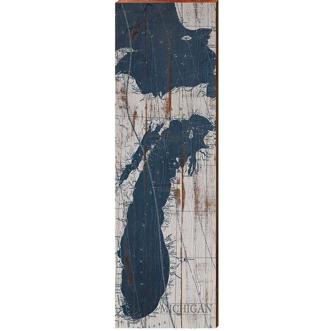 Michigan Shabby Map Home Decor Art Print on Real Wood - Etsy