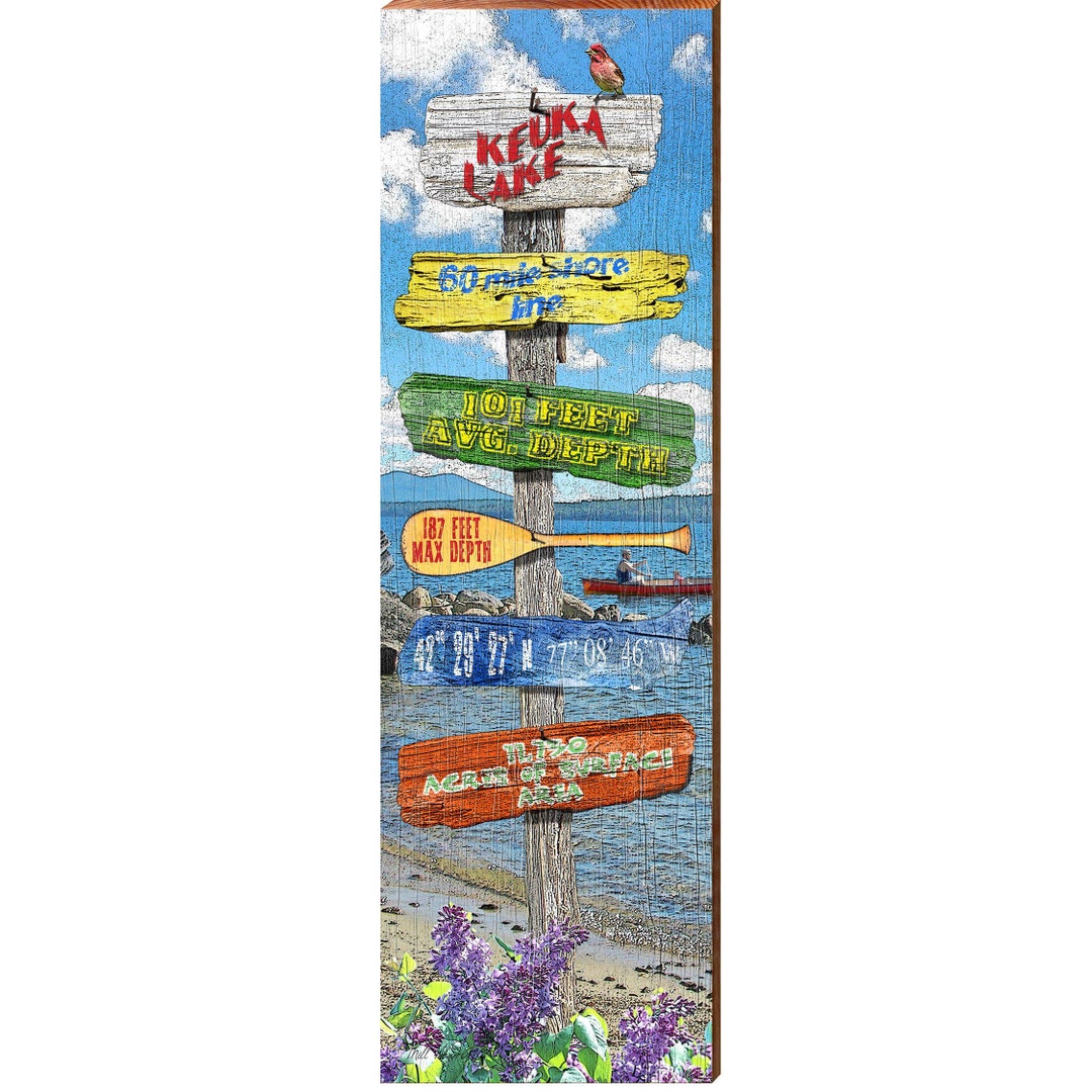 Keuka Lake Directional CRO1 Wall Art Print on Real Wood Etsy