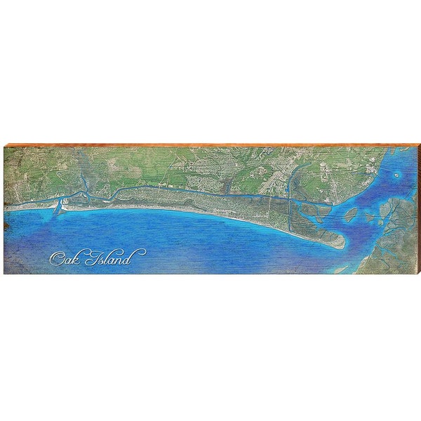 Oak Island North Carolina Map Art Etsy