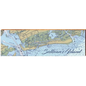 Sullivan's Island NOAA Chart | Wall Art Print on Real Wood