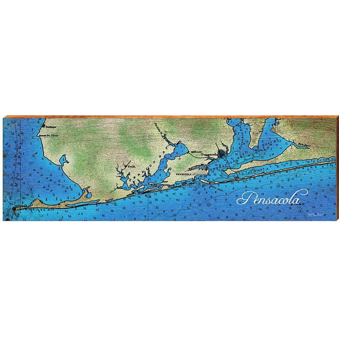Pensacola Florida Wall Art Print on Real Wood Etsy