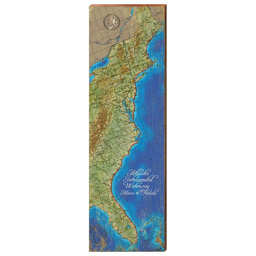 Atlantic Intracoastal Waterway Map Atlantic Intracoastal Waterway Map Wall Art Print On Real - Etsy