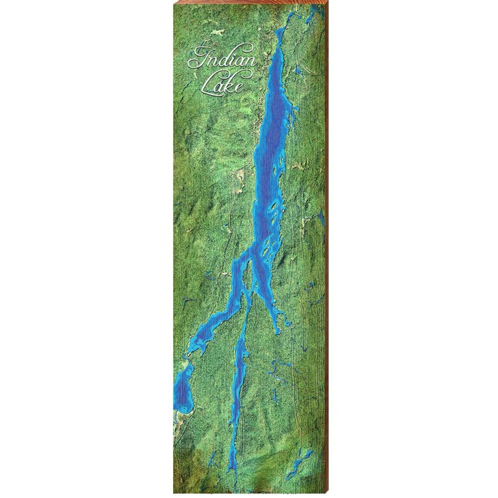Indian Lake New York Satellite Map Wall Art Etsy