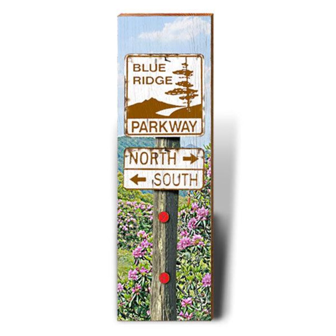 Blue Ridge Parkway Directional Sign | Wall Art Print on Real Wood - Etsy