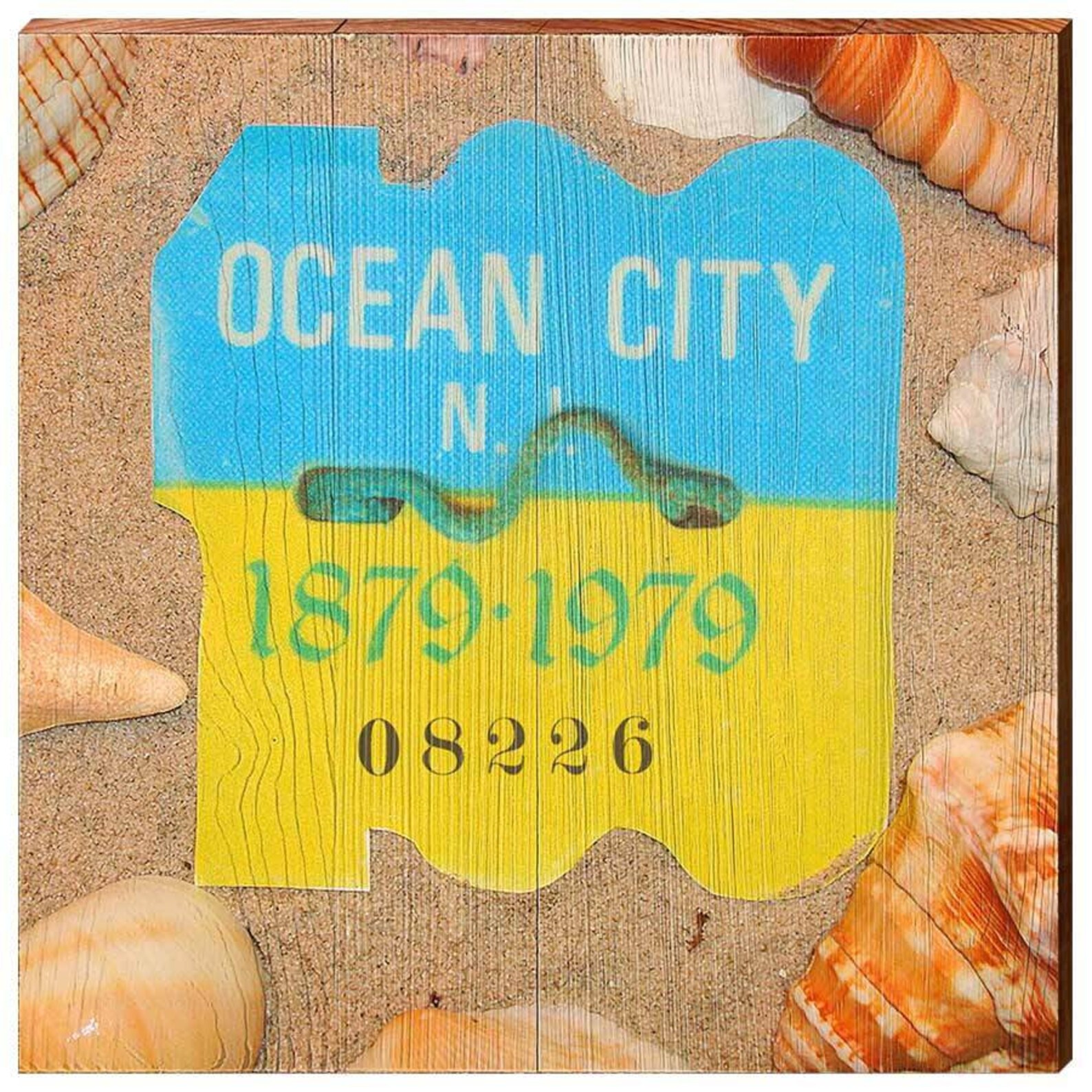 Ocean City New Jersey 1979 Beach Tag Art Wooden Sign Wall Etsy