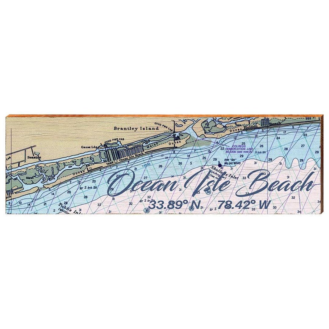 Ocean Isle Beach, North Carolina Map | Wall Art Print on Real Wood - Etsy