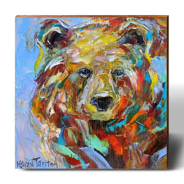 Karen Tarlton Colorscape Bear | Wall Art Print on Real Wood