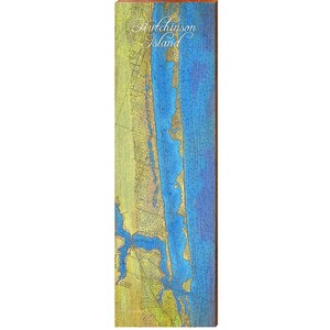 Kaart Hutchinson Island (Florida) | Muurkunstafdruk op echt hout