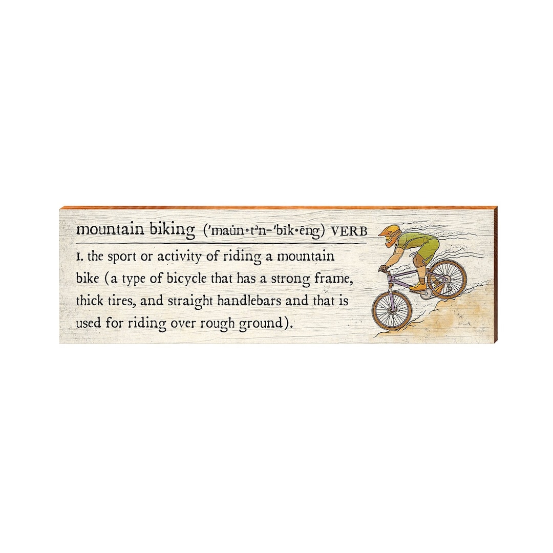 Mountain Biking Definition Wooden Sign Wall Art Print on Etsy