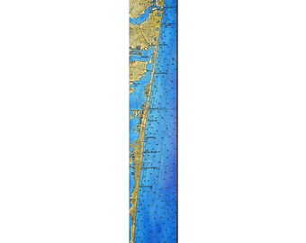 Point Pleasant to Seaside Map Home Decor Art Print on Real Wood